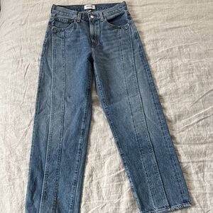 Agolde Fold Straight Blue Jeans, 26
